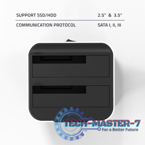 Stacja dokująca do dysków HDD SSD 2.5" 3.5" | SATA III | USB 3.0 | Super speed 5Gb/s | z funkcją klonowania offline Stacja dokująca do dysków HDD SSD 2.5" 3.5" | SATA III | USB 3.0 | Super speed 5Gb/s | z funkcją klonowania offline