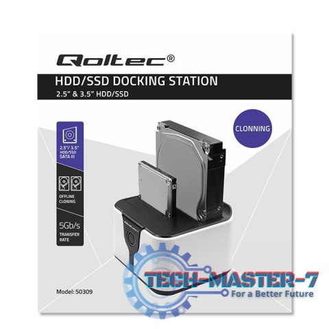 Stacja dokująca do dysków HDD SSD 2.5" 3.5" | SATA III | USB 3.0 | Super speed 5Gb/s | z funkcją klonowania offline Stacja dokująca do dysków HDD SSD 2.5" 3.5" | SATA III | USB 3.0 | Super speed 5Gb/s | z funkcją klonowania offline